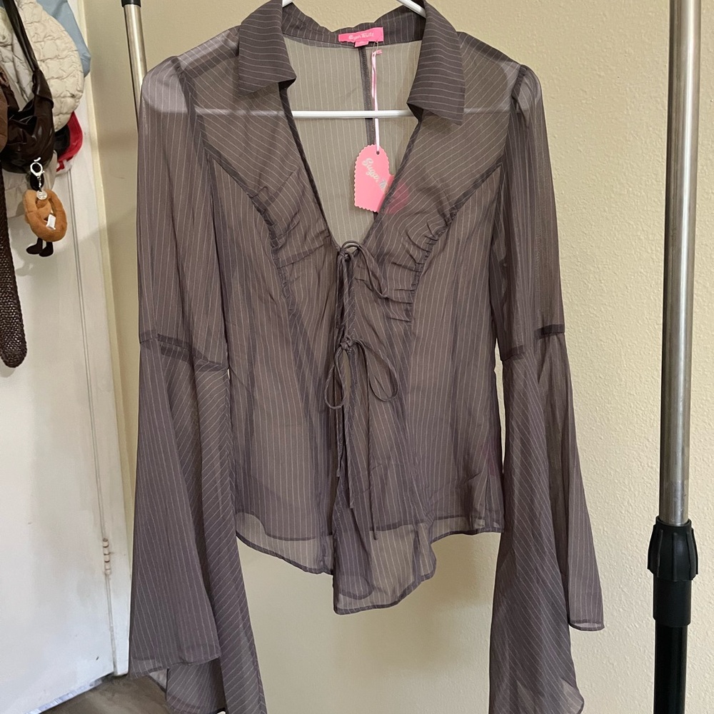 Dolls Kill Intrigue Overdue Long Sleeve Top size S